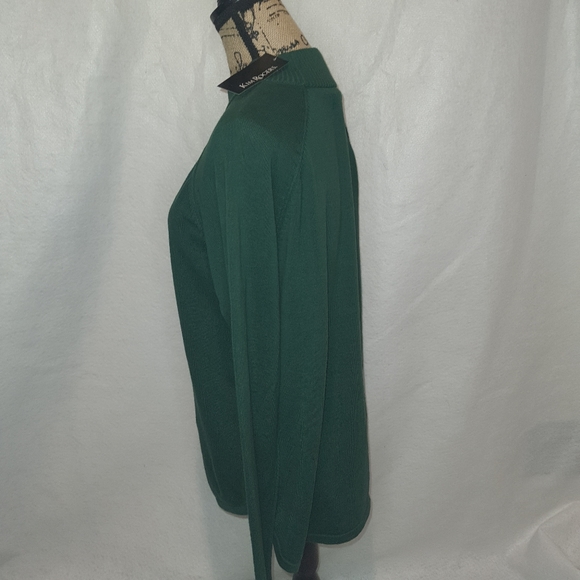 New Kim Rogers Green Crew Neck Sweater Large - Picture 2 of 11